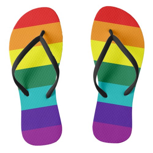 7 Stripes Rainbow Pride Flag Flip Flops