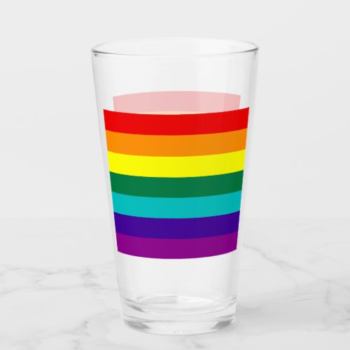 7 Stripes Rainbow Pride Flag Glass