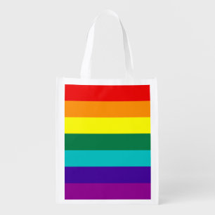 7 Stripes Rainbow Pride Flag Grocery Bag