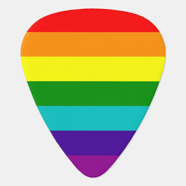 7 Stripes Rainbow Pride Flag Guitar Pick (Front)