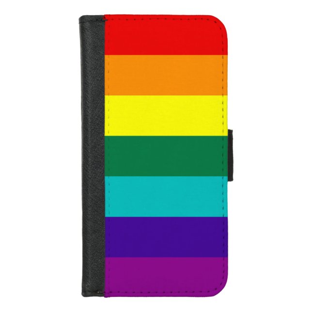 7 Stripes Rainbow Pride Flag iPhone Wallet Case (Front)