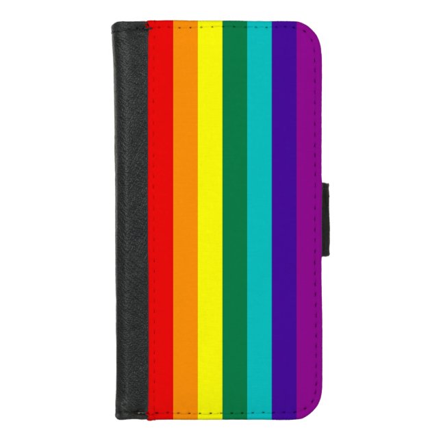 7 Stripes Rainbow Pride Flag iPhone Wallet Case (Front)