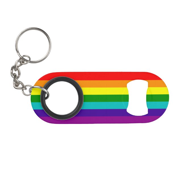 7 Stripes Rainbow Pride Flag Keychain Bottle Opener (Front (Horizontal))