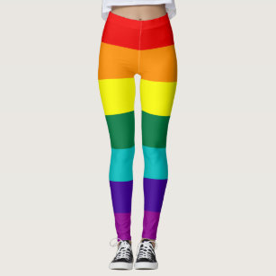 Marshall Islands Flag Colors Vertical Striped Leggings, Zazzle