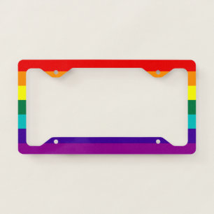 7 Stripes Rainbow Pride Flag License Plate Frame