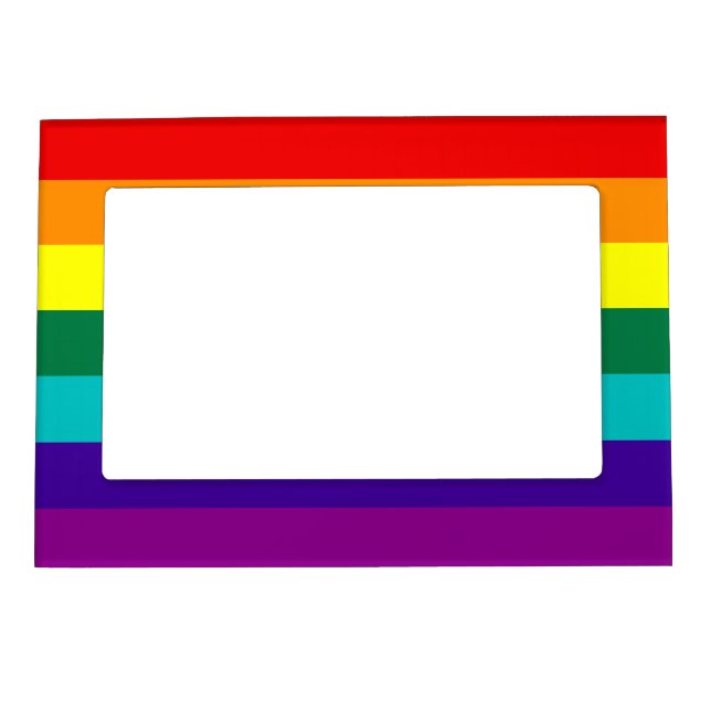 7 Stripes Rainbow Pride Flag Magnetic Photo Frame (Front)