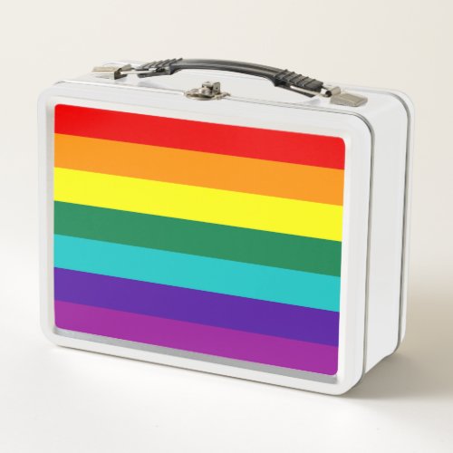 7 Stripes Rainbow Pride Flag Metal Lunch Box