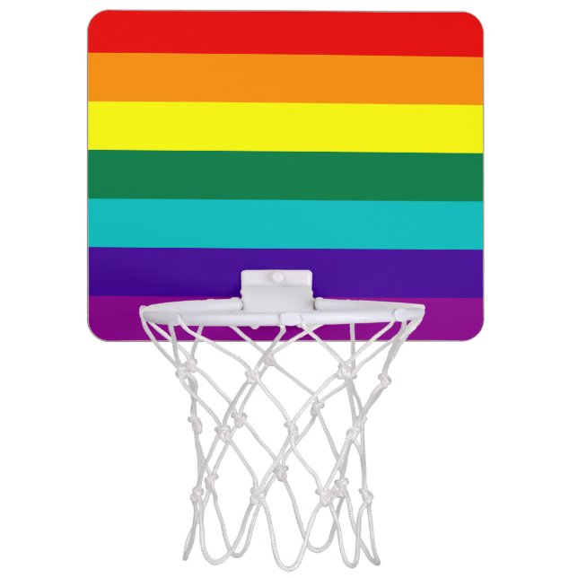 7 Stripes Rainbow Pride Flag Mini Basketball Hoop (Front)