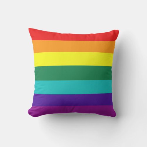7 Stripes Rainbow Pride Flag Outdoor Pillow