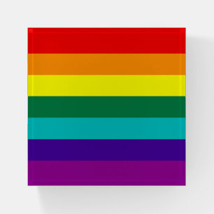 7 Stripes Rainbow Pride Flag Paperweight
