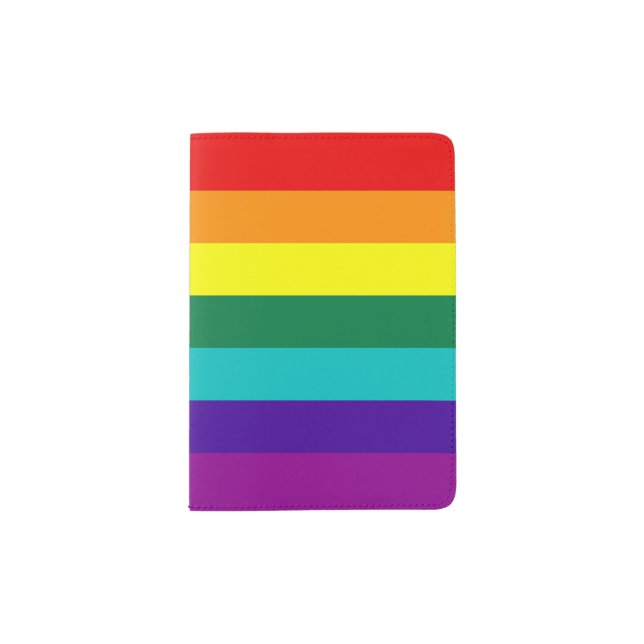 7 Stripes Rainbow Pride Flag Passport Holder (Front)