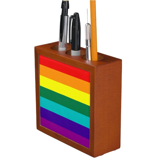 7 Stripes Rainbow Pride Flag Pencil/Pen Holder (In Situ)
