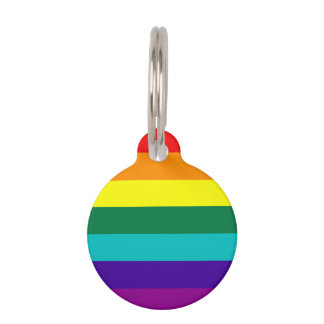 7 Stripes Rainbow Pride Flag Pet Name Tag