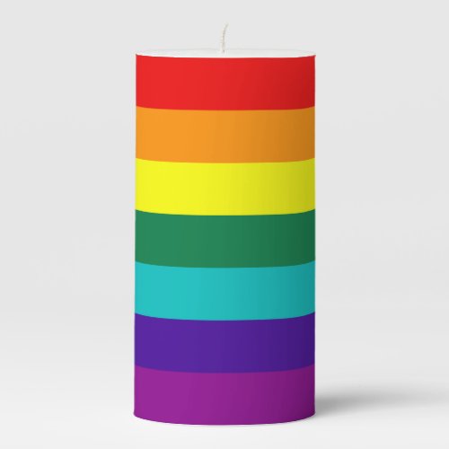 7 Stripes Rainbow Pride Flag Pillar Candle
