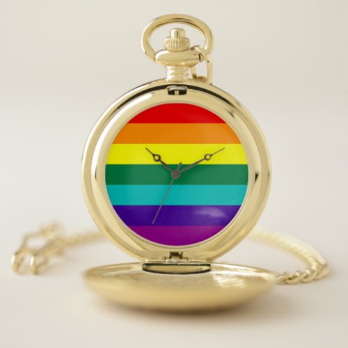 7 Stripes Rainbow Pride Flag Pocket Watch