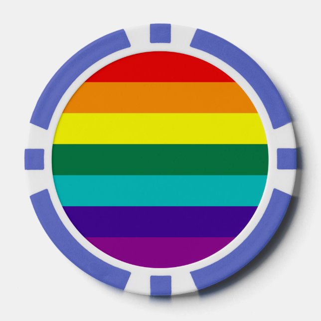 7 Stripes Rainbow Pride Flag Poker Chips (Front)