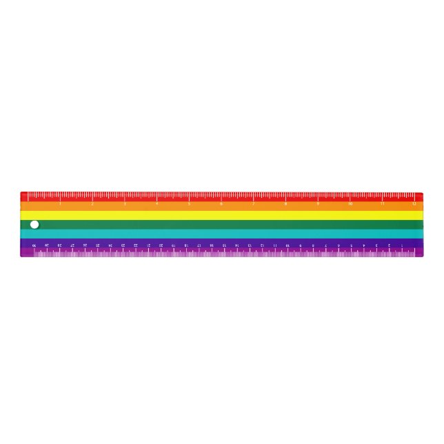 7 Stripes Rainbow Pride Flag Ruler (Front)