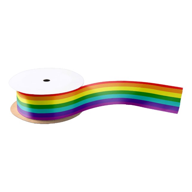 7 Stripes Rainbow Pride Flag Satin Ribbon (Spool)