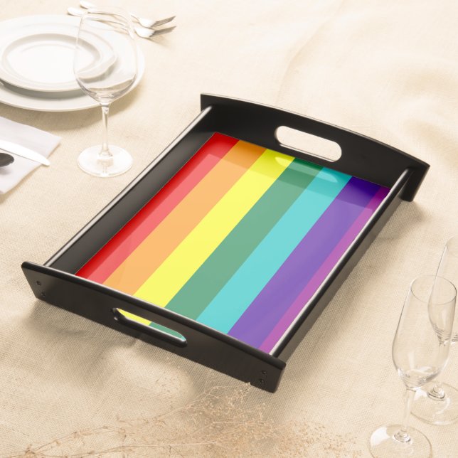 7 Stripes Rainbow Pride Flag Serving Tray (Front)