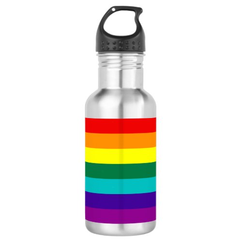 7 Stripes Rainbow Pride Flag Stainless Steel Water Bottle