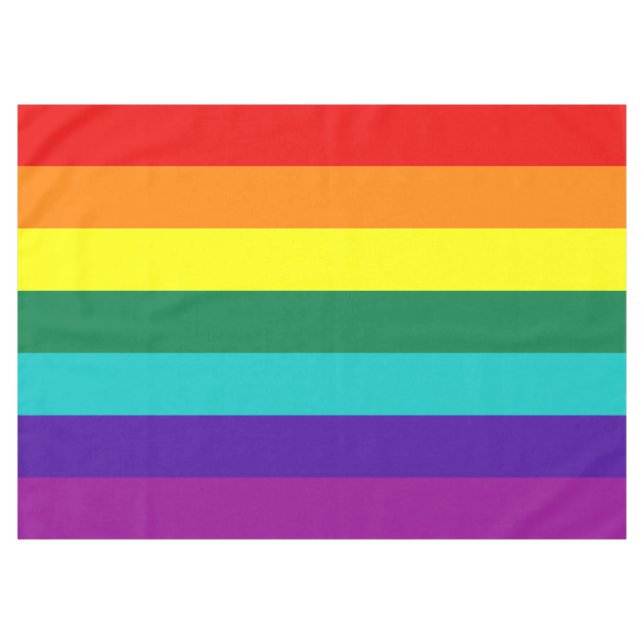 7 Stripes Rainbow Pride Flag Tablecloth (Front (Horizontal))