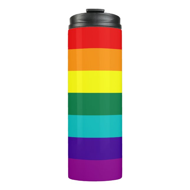 7 Stripes Rainbow Pride Flag Thermal Tumbler (Front)