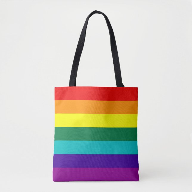 7 Stripes Rainbow Pride Flag Tote Bag (Front)
