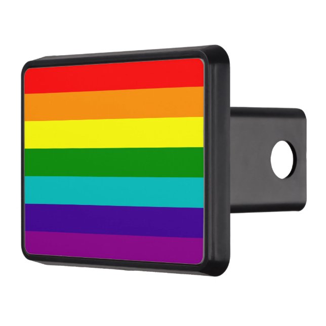 7 Stripes Rainbow Pride Flag Trailer Hitch Cover (Left)