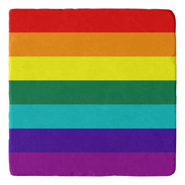 7 Stripes Rainbow Pride Flag Trivet (Front)