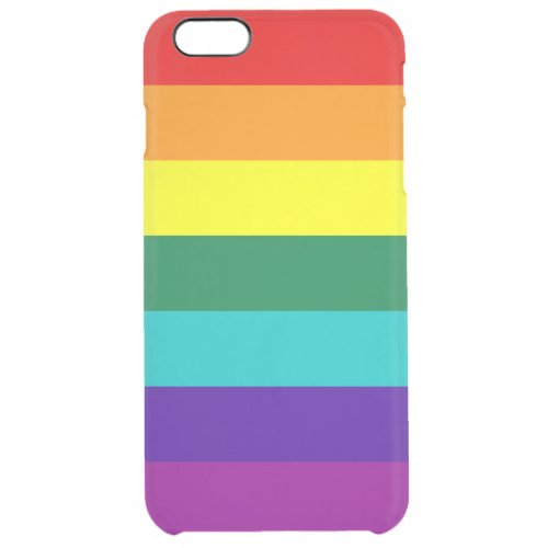 7 Stripes Rainbow Pride Flag Clear iPhone 6 Plus Case
