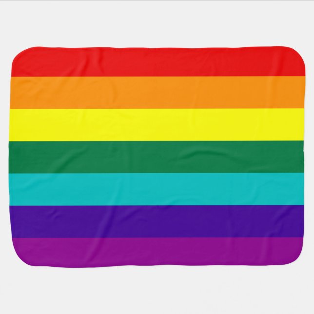 7 Stripes Rainbow Pride Receiving Blanket (Horizontal)