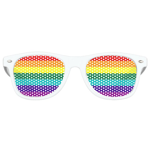 7 Stripes Rainbow Pride Retro Sunglasses (Front)