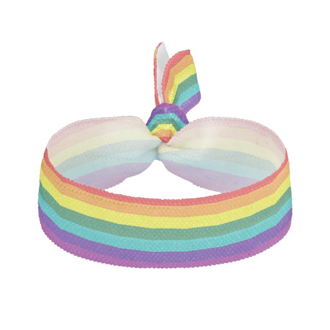 7 Stripes Rainbow Pride Ribbon Hair Tie (Front)