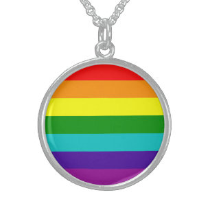 7 Stripes Rainbow Pride Sterling Silver Necklace