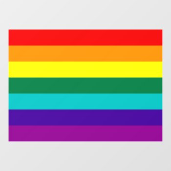 7 Stripes Rainbow Pride Window Cling by equallyhuman at Zazzle