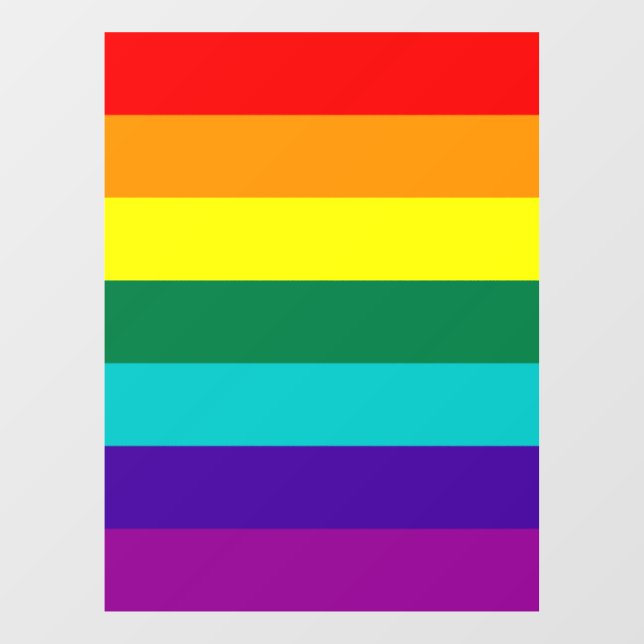 7 Stripes Rainbow Pride  Window Cling (Sheet)