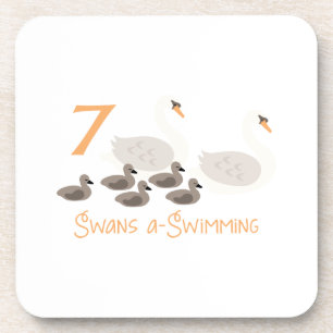 7 Swans a Swimming Beverage Coaster