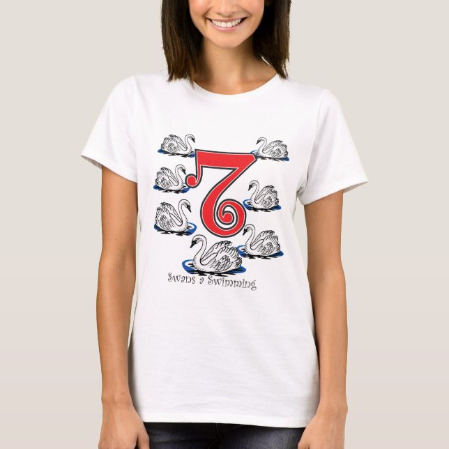 7 Swans Swimming T-Shirt (Front)