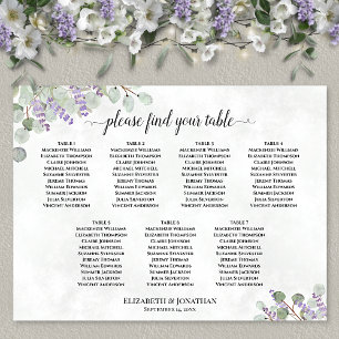 7 Table Lavender Eucalyptus Wedding Seating Chart