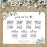 7 Table Rustic Eucalyptus Wedding Seating Chart at Zazzle