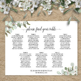 7 Table Rustic Eucalyptus Wedding Seating Chart