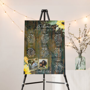 7 Table Rustic Wood SUNFLOWERS PHOTO SEATING Foam Board