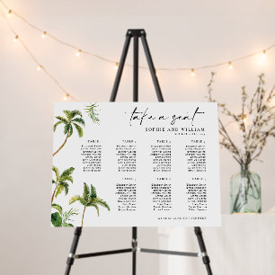 7 Table Seating Chart Tropical, Seating Chart Foam Board