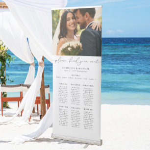 7 Table Wedding Seating Chart With Photo Retractable Banner