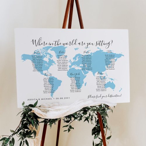 7 Tables Destinations World Map Seating Chart