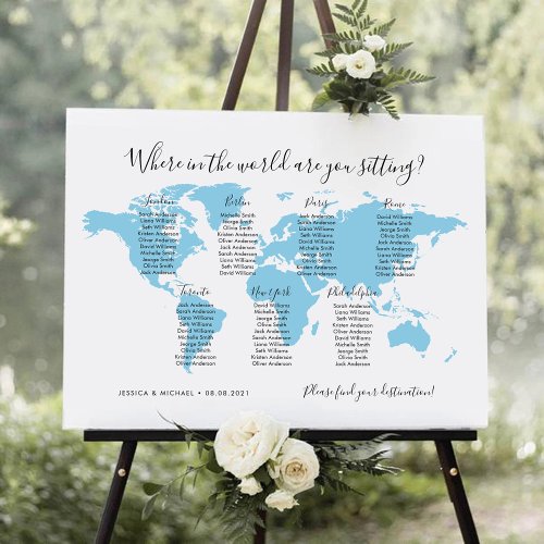 7 Tables Destinations World Map Seating Chart