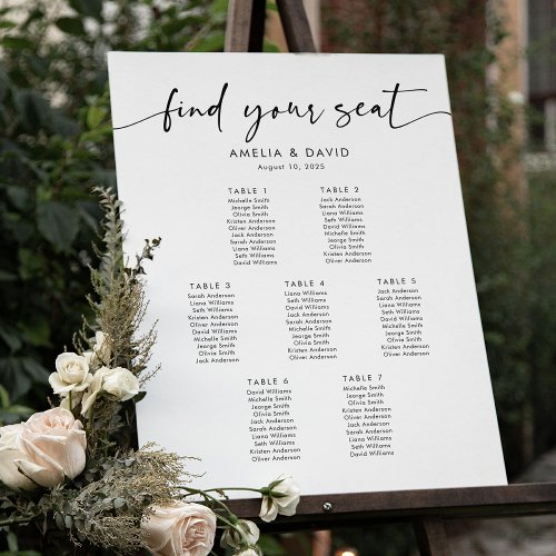 7 Tables Find Your Seat Seating Chart