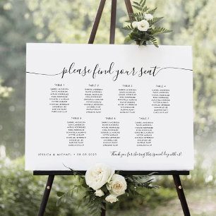 7 Tables Modern Find Your Seat Seating Chart Foam Board