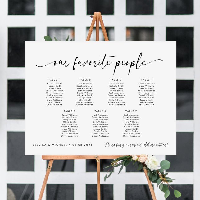 7 Tables Our Favorite People Seating Chart Plan (Creator Uploaded)