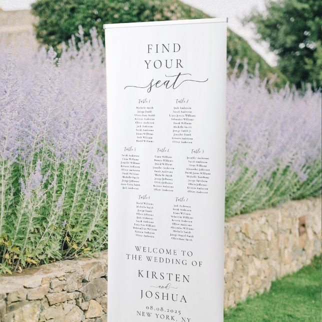7 Tables Welcome Seating Chart Retractable Banner (Creator Uploaded)
